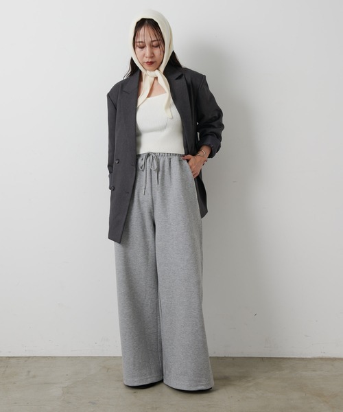 COLONY 2139（コロニートゥーワンスリーナイン）の「ダンボールワイドパンツ（スウェットパンツ・レディース・グレー/ブラック・SMALL/MEDIUM）」の15枚目の写真