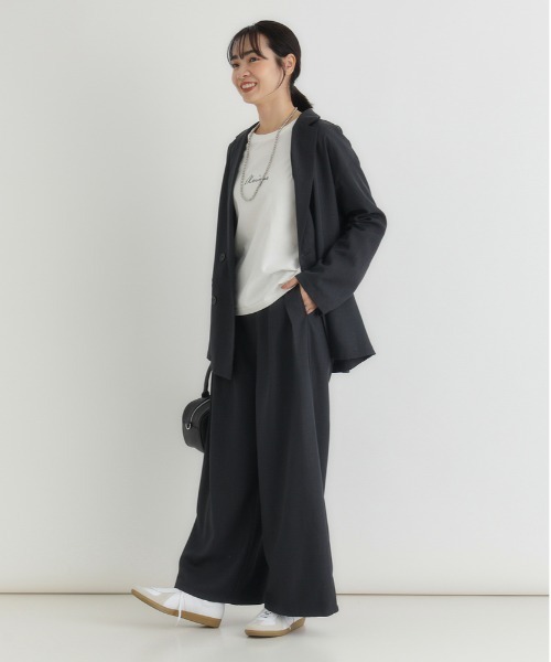 Right-on(ライトオン)の「HONEYSUCKLE ROSE(ハニーサックルローズ)【レディース】【「楽」して「ちゃんと見え」が一番使える!】ウール調ワイドパンツ /セットアップ対応(その他パンツ・レディース・ダークグレー/ブラウン/グレー・M/L/S)」の13枚目の写真