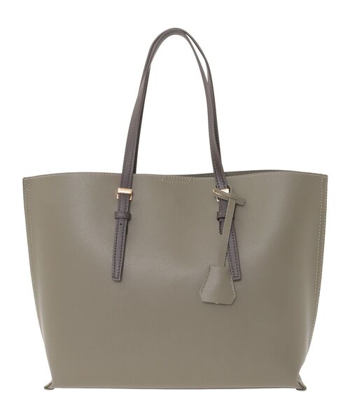 Green　Parks（グリーンパークス）の「・KOSSORECO バイカラーA4トート（トートバッグ・レディース・カーキ/グレイッシュベージュ/チャコールグレー・FREE）」の17枚目の写真