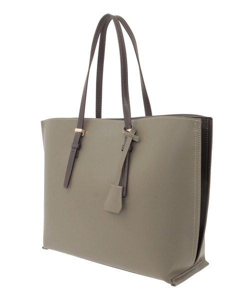 Green　Parks（グリーンパークス）の「・KOSSORECO バイカラーA4トート（トートバッグ・レディース・カーキ/グレイッシュベージュ/チャコールグレー・FREE）」の10枚目の写真