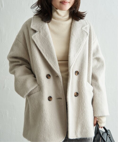 VENCEEXCHANGE（ヴァンスエクスチェンジ）の「シャギーテーラージャケット（テーラードジャケット・レディース・ブラウン/チャコール/オフホワイト・FREE）」の2枚目の写真