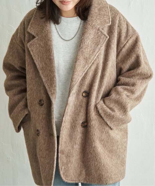 VENCEEXCHANGE（ヴァンスエクスチェンジ）の「シャギーテーラージャケット（テーラードジャケット・レディース・ブラウン/チャコール/オフホワイト・FREE）」の4枚目の写真