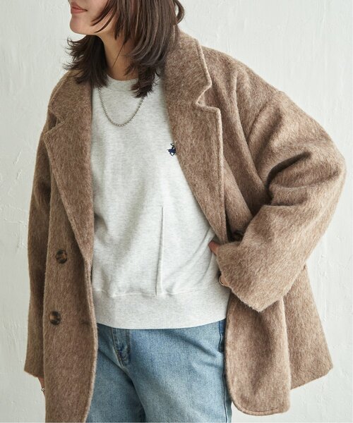 VENCEEXCHANGE（ヴァンスエクスチェンジ）の「シャギーテーラージャケット（テーラードジャケット・レディース・ブラウン/チャコール/オフホワイト・FREE）」の6枚目の写真