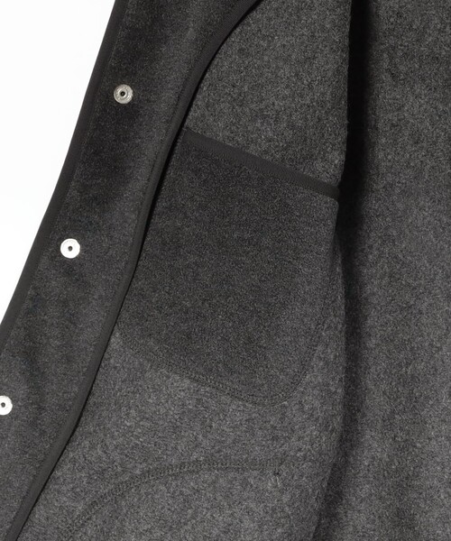 DANTON（ダントン）の「DANTON / メンズ フリース カラーレス ジャケット / JD-8939（ノーカラージャケット・メンズ・ブラック/カーキ/チャコールグレー・S/M/L/XL）」の9枚目の写真