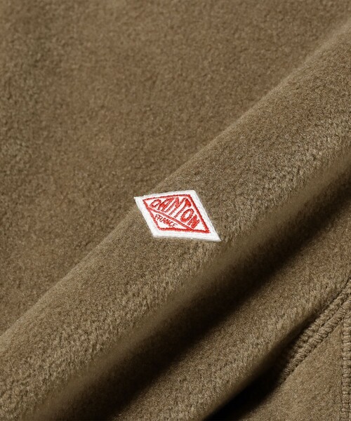 DANTON / メンズ フリース カラーレス ジャケット（ノーカラー