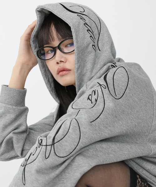 セール】arm embroidery sweat hoodie / アーム刺繍スウェット
