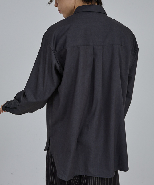 AH ABAHOUSE（エーエイチアバハウス）の「LOOSE FIT LONG SLEEVE SHIRT / ルーズフィット ロングスリーブシャツ（シャツ/ブラウス・メンズ・ホワイト/チャコールグレー/ブラック/ネイビー/ブルー・46/48/44）」の3枚目の写真