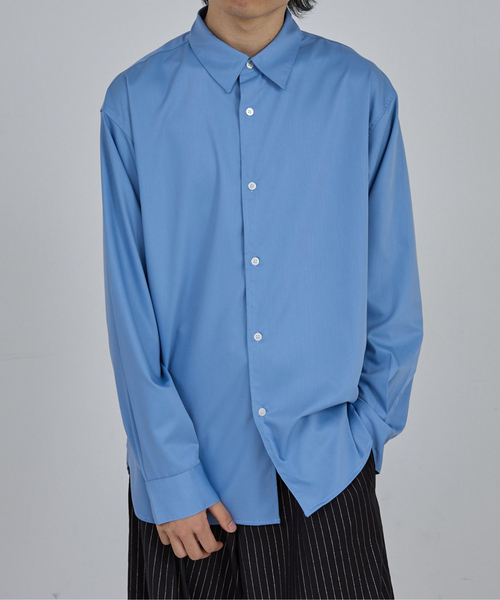 AH ABAHOUSE（エーエイチアバハウス）の「LOOSE FIT LONG SLEEVE SHIRT / ルーズフィット ロングスリーブシャツ（シャツ/ブラウス・メンズ・ホワイト/チャコールグレー/ブラック/ネイビー/ブルー・46/48/44）」の5枚目の写真