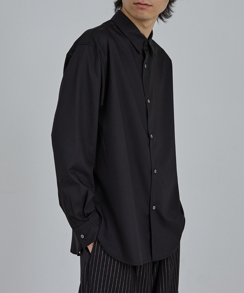 AH ABAHOUSE（エーエイチアバハウス）の「LOOSE FIT LONG SLEEVE SHIRT / ルーズフィット ロングスリーブシャツ（シャツ/ブラウス・メンズ・ホワイト/チャコールグレー/ブラック/ネイビー/ブルー・46/48/44）」の2枚目の写真