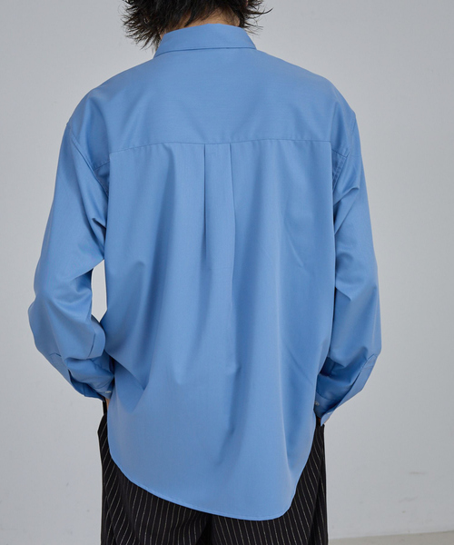 AH ABAHOUSE（エーエイチアバハウス）の「LOOSE FIT LONG SLEEVE SHIRT / ルーズフィット ロングスリーブシャツ（シャツ/ブラウス・メンズ・ホワイト/チャコールグレー/ブラック/ネイビー/ブルー・46/48/44）」の8枚目の写真