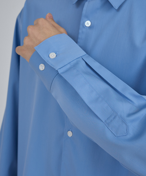 AH ABAHOUSE（エーエイチアバハウス）の「LOOSE FIT LONG SLEEVE SHIRT / ルーズフィット ロングスリーブシャツ（シャツ/ブラウス・メンズ・ホワイト/チャコールグレー/ブラック/ネイビー/ブルー・46/48/44）」の10枚目の写真