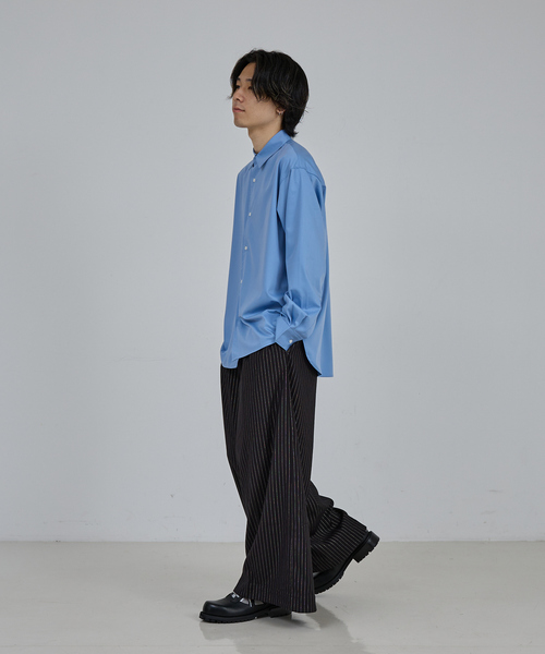 AH ABAHOUSE（エーエイチアバハウス）の「LOOSE FIT LONG SLEEVE SHIRT / ルーズフィット ロングスリーブシャツ（シャツ/ブラウス・メンズ・ホワイト/チャコールグレー/ブラック/ネイビー/ブルー・46/48/44）」の12枚目の写真