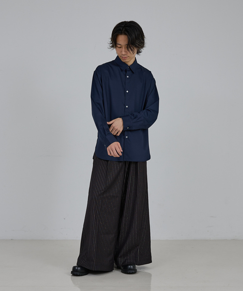 AH ABAHOUSE（エーエイチアバハウス）の「LOOSE FIT LONG SLEEVE SHIRT / ルーズフィット ロングスリーブシャツ（シャツ/ブラウス・メンズ・ホワイト/チャコールグレー/ブラック/ネイビー/ブルー・46/48/44）」の19枚目の写真