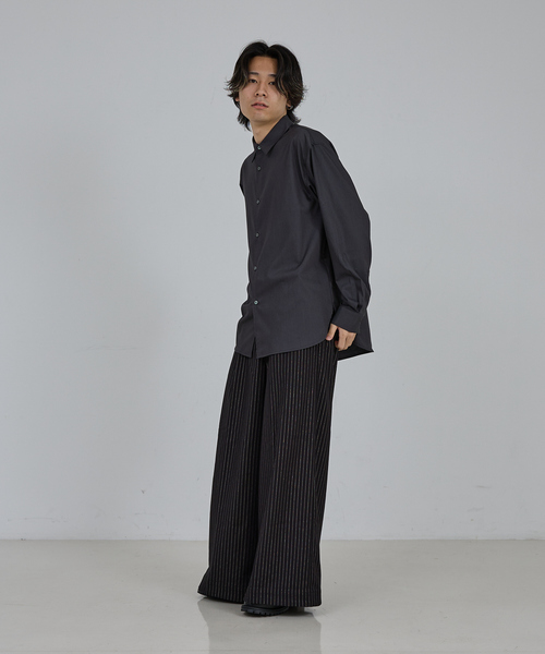 AH ABAHOUSE（エーエイチアバハウス）の「LOOSE FIT LONG SLEEVE SHIRT / ルーズフィット ロングスリーブシャツ（シャツ/ブラウス・メンズ・ホワイト/チャコールグレー/ブラック/ネイビー/ブルー・46/48/44）」の22枚目の写真