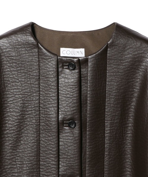 セール】COLUMN / レザーライク ケープ ジャケット（その他アウター