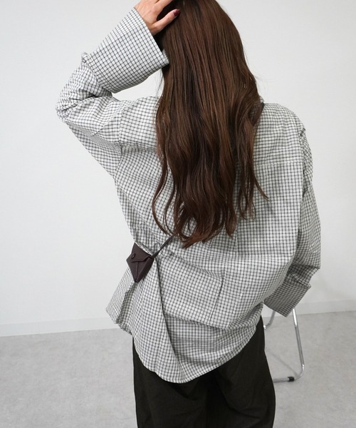 gossara（ゴサラ）の「【程よいオーバーサイズ】チェックビックカフスシャツ（シャツ/ブラウス・レディース・ブラウン/アイボリー/ブラック・FREE）」の5枚目の写真