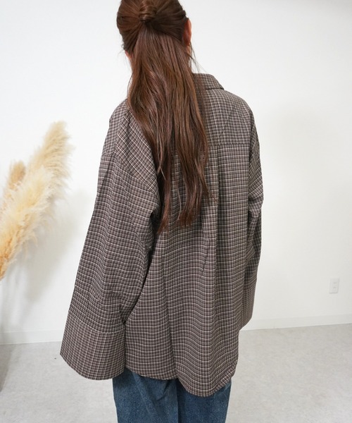 gossara（ゴサラ）の「【程よいオーバーサイズ】チェックビックカフスシャツ（シャツ/ブラウス・レディース・ブラウン/アイボリー/ブラック・FREE）」の11枚目の写真