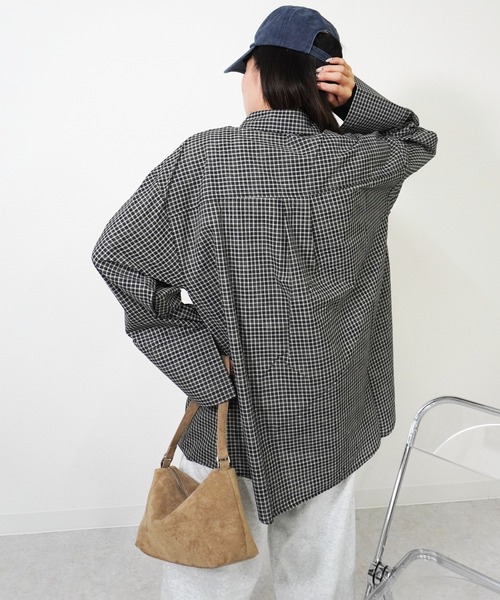 gossara（ゴサラ）の「【程よいオーバーサイズ】チェックビックカフスシャツ（シャツ/ブラウス・レディース・ブラウン/アイボリー/ブラック・FREE）」の9枚目の写真