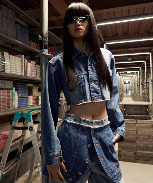 JOSE MOON(ジョゼムーン)の「CROP DENIM JACKET/クロップデニムジャケット(デニムジャケット・レディース・ブルー/ブラック/インディゴブルー・FREE)」の17枚目の写真