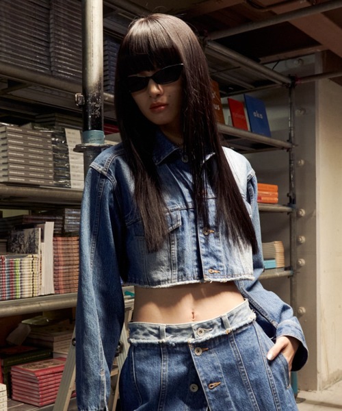 JOSE MOON(ジョゼムーン)の「CROP DENIM JACKET/クロップデニムジャケット(デニムジャケット・レディース・ブルー/ブラック/インディゴブルー・FREE)」の15枚目の写真