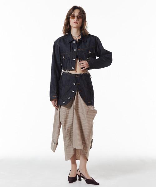 JOSE MOON(ジョゼムーン)の「CROP DENIM JACKET/クロップデニムジャケット(デニムジャケット・レディース・ブルー/ブラック/インディゴブルー・FREE)」の21枚目の写真