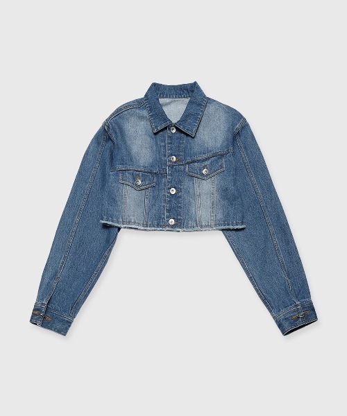 JOSE MOON(ジョゼムーン)の「CROP DENIM JACKET/クロップデニムジャケット(デニムジャケット・レディース・ブルー/ブラック/インディゴブルー・FREE)」の16枚目の写真