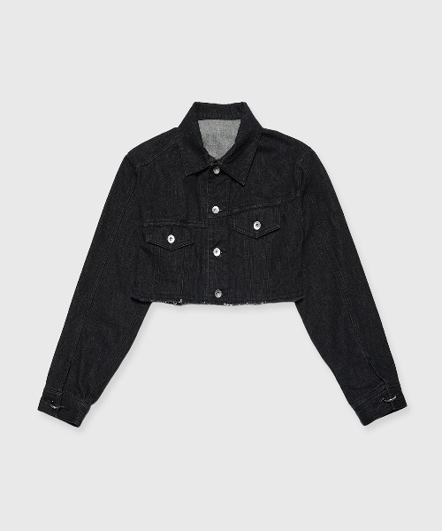 JOSE MOON(ジョゼムーン)の「CROP DENIM JACKET/クロップデニムジャケット(デニムジャケット・レディース・ブルー/ブラック/インディゴブルー・FREE)」の13枚目の写真