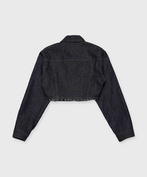JOSE MOON(ジョゼムーン)の「CROP DENIM JACKET/クロップデニムジャケット(デニムジャケット・レディース・ブルー/ブラック/インディゴブルー・FREE)」の8枚目の写真