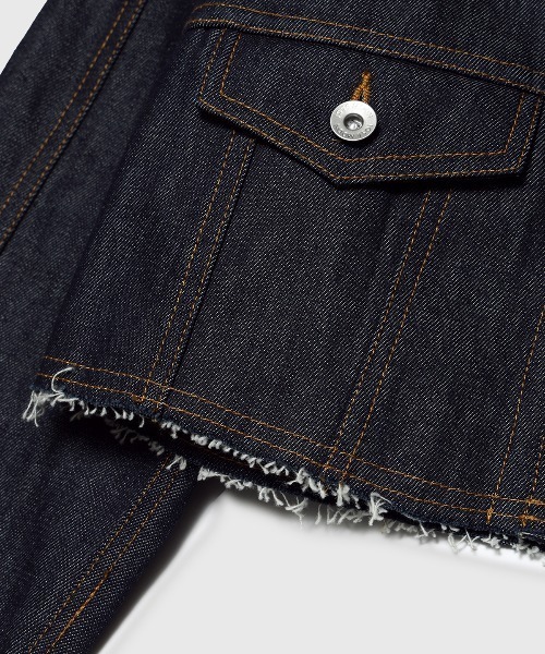 JOSE MOON(ジョゼムーン)の「CROP DENIM JACKET/クロップデニムジャケット(デニムジャケット・レディース・ブルー/ブラック/インディゴブルー・FREE)」の7枚目の写真