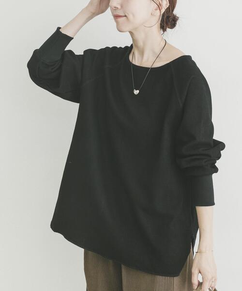 ITEMS URBANRESEARCH(アイテムズ アーバンリサーチ)の「インレーダンボールプルオーバー(Tシャツ/カットソー・レディース・オフホワイト/ベージュ/ブラック・FREE)」の3枚目の写真