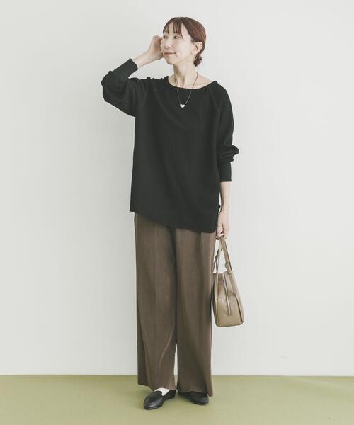 ITEMS URBANRESEARCH(アイテムズ アーバンリサーチ)の「インレーダンボールプルオーバー(Tシャツ/カットソー・レディース・オフホワイト/ベージュ/ブラック・FREE)」の7枚目の写真