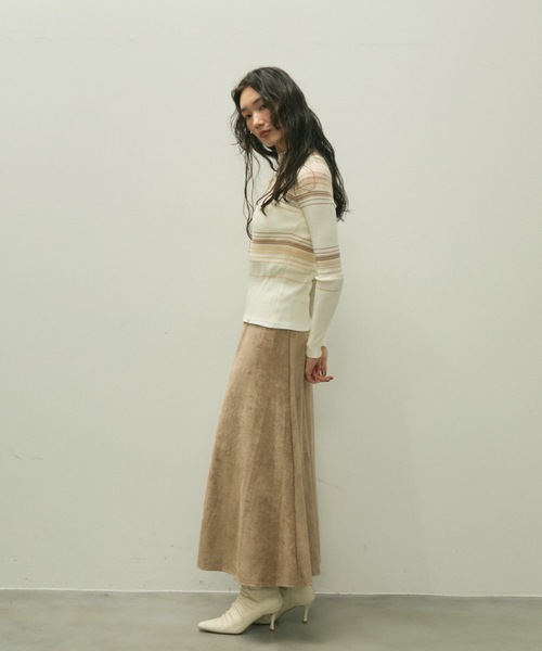 Lutim by u(ルチバイユー)の「Eco suede easy skirt / エコスエードイージースカート(スカート・レディース・ベージュ/ブラック・FREE)」の19枚目の写真