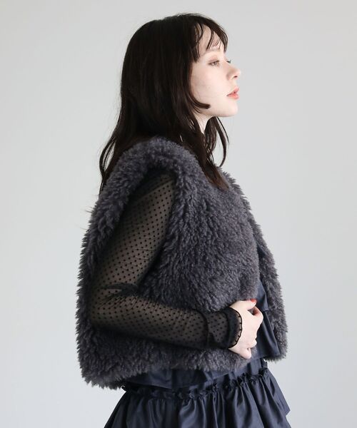 ELENCARE DUE（エレンカーレデュエ）の「・ELENCARE DUE シープファーベスト（ベスト・レディース・チャコールグレー/ライトベージュ/グレイッシュベージュ・FREE）」の19枚目の写真