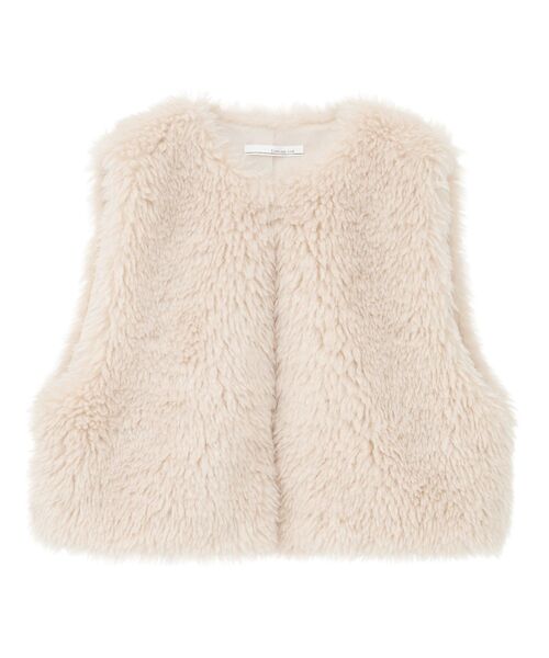 ELENCARE DUE（エレンカーレデュエ）の「・ELENCARE DUE シープファーベスト（ベスト・レディース・チャコールグレー/ライトベージュ/グレイッシュベージュ・FREE）」の8枚目の写真