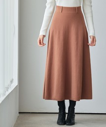 ベーシックレーヨン混ニットフレアスカート