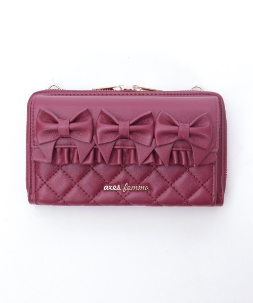 axes femme（アクシーズファム）の「リボンキルトヨコ型ショルダー（ショルダーバッグ・レディース・ワイン/ブラック・FREE）」の9枚目の写真
