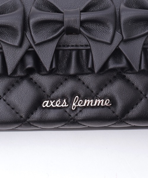 axes femme（アクシーズファム）の「リボンキルトヨコ型ショルダー（ショルダーバッグ・レディース・ワイン/ブラック・FREE）」の21枚目の写真