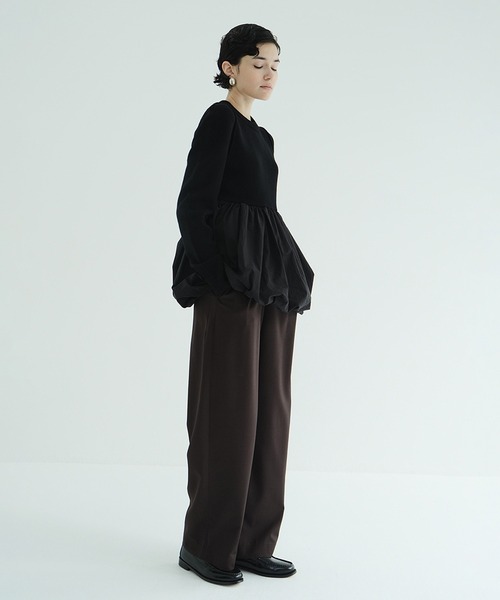 CLANE(クラネ)の「DOCKING POWERSHOULDER KNIT TOPS(ニット/セーター・レディース・ブラック/アイボリー/ベージュ・2/1)」の7枚目の写真