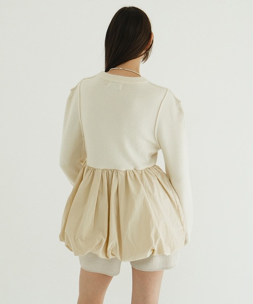 CLANE(クラネ)の「DOCKING POWERSHOULDER KNIT TOPS(ニット/セーター・レディース・ブラック/アイボリー/ベージュ・2/1)」の16枚目の写真