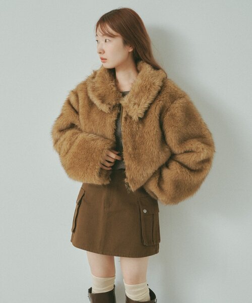 ファーショートコート（その他アウター）｜Kastane（カスタネ）の