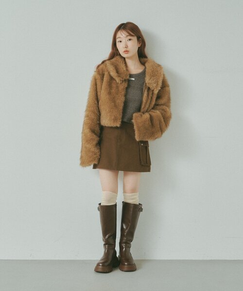 ファーショートコート（その他アウター）｜Kastane（カスタネ）の