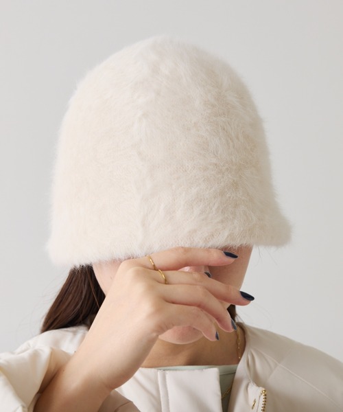 COLLAGE GALLARDAGALANTE（コラージュガリャルダガランテ）の「UVケアバケットハット（ハット・レディース・オフホワイト・FREE）」の5枚目の写真