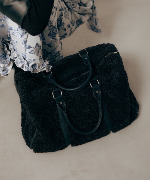 Carmelo（カーメロ）の「Poodle traveling bag / プードル ボア ボストンバッグ（ショルダーバッグ・レディース・アイボリー/ブラック・FREE）」の21枚目の写真