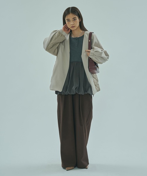 ROSE BUD(ローズバッド)の「LIGHT DOCKING JACKET(その他アウター・レディース・ベージュ/ブラック・ONE SIZE)」の8枚目の写真