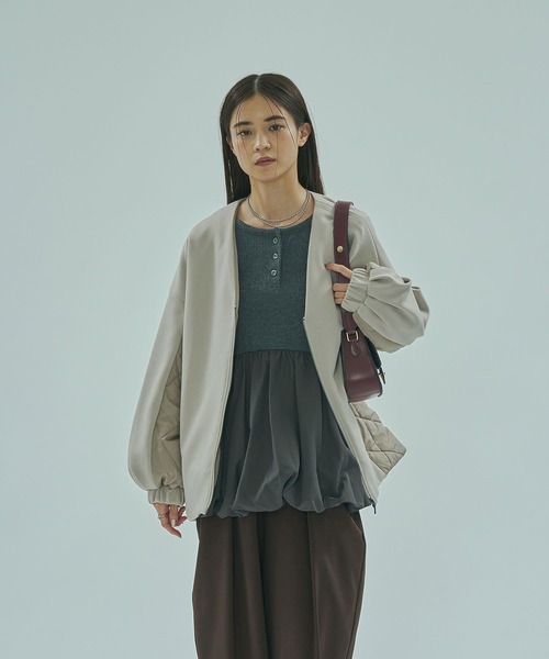 ROSE BUD(ローズバッド)の「LIGHT DOCKING JACKET(その他アウター・レディース・ベージュ/ブラック・ONE SIZE)」の5枚目の写真