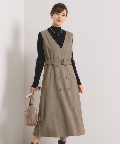 ITS'DEMO（イッツデモ）の「【手洗い可】チェック柄ジャンスカ（ワンピース・レディース・ダークブラウン系1/ブラック系1/グレー系1・00）」の3枚目の写真