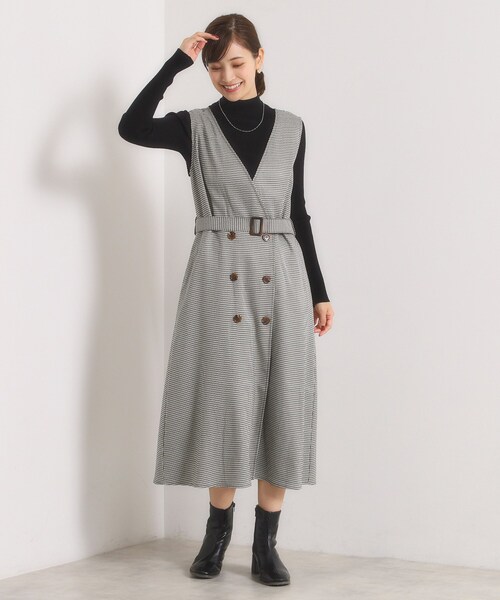 ITS'DEMO（イッツデモ）の「【手洗い可】チェック柄ジャンスカ（ワンピース・レディース・ダークブラウン系1/ブラック系1/グレー系1・00）」の11枚目の写真