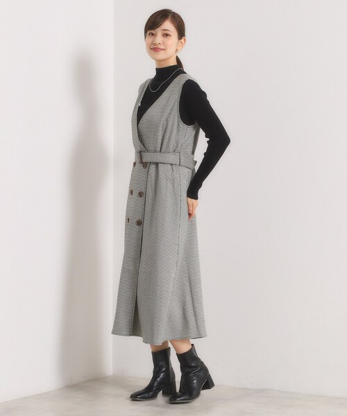 ITS'DEMO（イッツデモ）の「【手洗い可】チェック柄ジャンスカ（ワンピース・レディース・ダークブラウン系1/ブラック系1/グレー系1・00）」の12枚目の写真