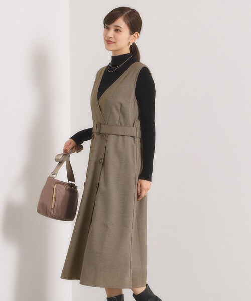 ITS'DEMO（イッツデモ）の「【手洗い可】チェック柄ジャンスカ（ワンピース・レディース・ダークブラウン系1/ブラック系1/グレー系1・00）」の14枚目の写真