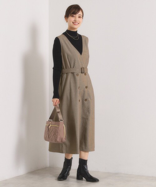 ITS'DEMO（イッツデモ）の「【手洗い可】チェック柄ジャンスカ（ワンピース・レディース・ダークブラウン系1/ブラック系1/グレー系1・00）」の16枚目の写真